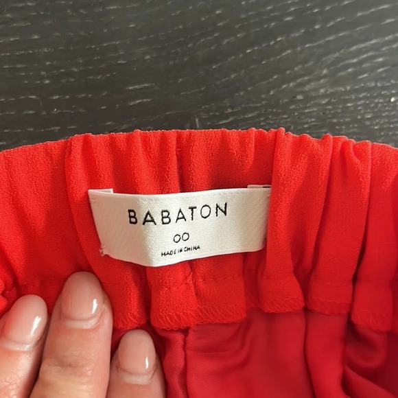 Babaton Cohen Crepe High Waist  Short in Red - Picture 4 of 6